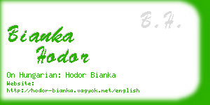 bianka hodor business card